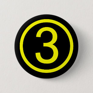 Badge Rond 5 Cm 3 - numéro trois