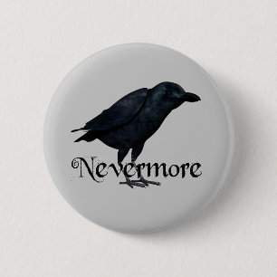 Badge Rond 5 Cm 3D plus jamais Raven