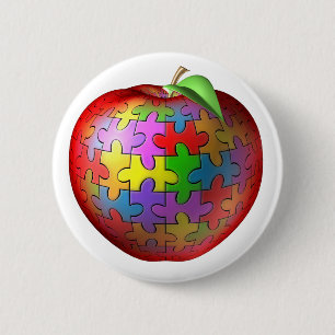 Badge Rond 5 Cm 3D puzzle Apple