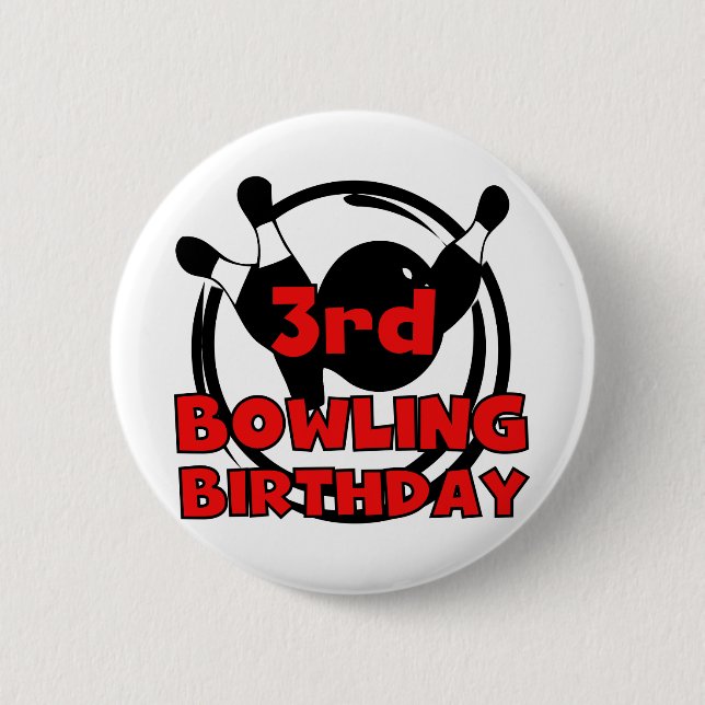 Badge Rond 5 Cm 3e Bowling Anniversaire Tshirts et cadeaux (Devant)