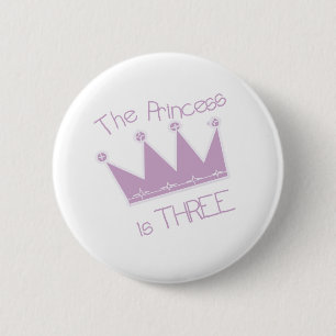 Badge Rond 5 Cm 3ème anniversaire de princesse Crown