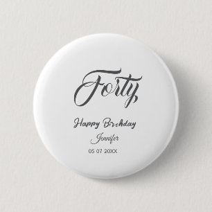 Badge Rond 5 Cm 40ème lettre quarantième anniversaire ajouter nom