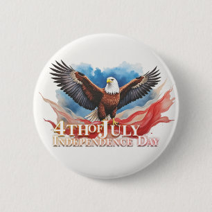 Badge Rond 5 Cm 4 juillet Aigle - Art Patriotique