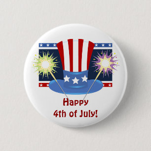 Badge Rond 5 Cm 4 juillet bouton heureux