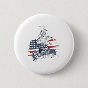 Badge Rond 5 Cm 4 juillet Drôle De Déverser Le Thé Depuis 1773 Qua