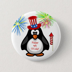 Badge Rond 5 Cm 4 juillet feux d'artifice mignons HEUREUX Rocket