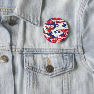 Badge Rond 5 Cm 4 juillet, Jour de l'Indépendance, Beige de camouf