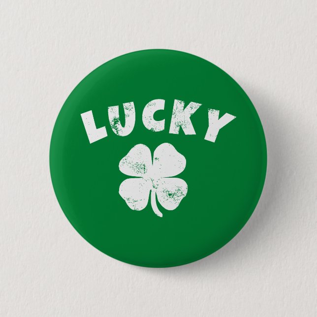 Badge Rond 5 Cm 4 Leaf Lucky Clover St. Patrick's Day (Devant)