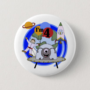 Badge Rond 5 Cm 4èmes T-shirts et cadeaux d'anniversaire d'espace