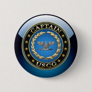 Badge Rond 5 Cm [500] Garde des côtes : capitaine (CAPT)