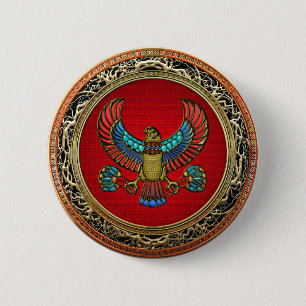 Badge Rond 5 Cm [500] Treasure Trove : Faucon égyptien