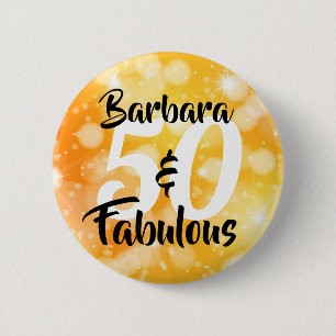 Badge Rond 5 Cm 50 ans et Fabuleux Anniversaire Personnalisé