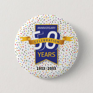 Badge Rond 5 Cm 50 e ANNIVERSAIRE Design