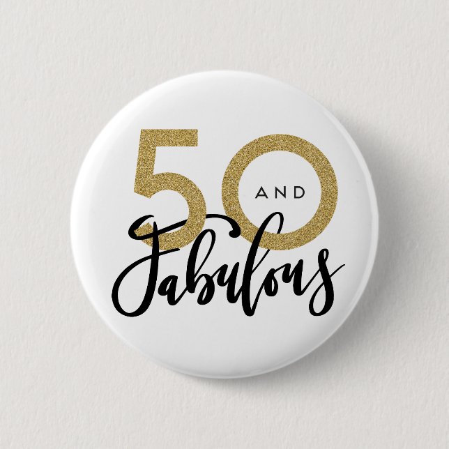 Badge Rond 5 Cm 50 et bouton fabuleux (Devant)