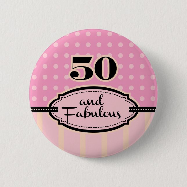 Badge Rond 5 Cm 50 et bouton fabuleux (Devant)