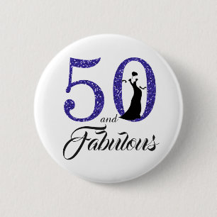 Badge Rond 5 Cm 50 et Fabuleux fête d'anniversaire