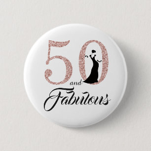 Badge Rond 5 Cm 50 et fête d'anniversaire fabuleuse