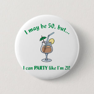 Badge Rond 5 Cm 50e anniversaire Gag cadeau