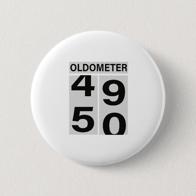 Badge Rond 5 Cm 50e anniversaire Oldomètre (Devant)