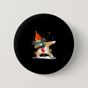 Badge Rond 5 Cm 5 Anniversaire Carlin Amoureux des chiens
