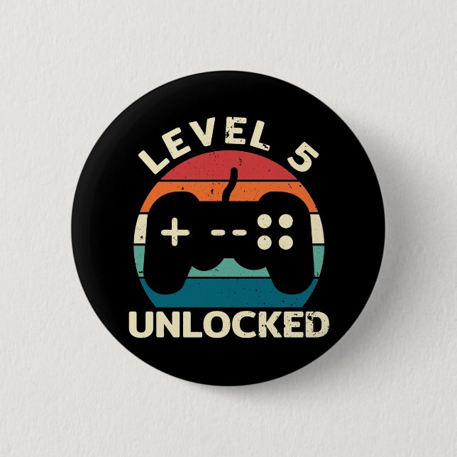 Badge Rond 5 Cm 5e anniversaire Niveau 5 déverrouillé (Devant)