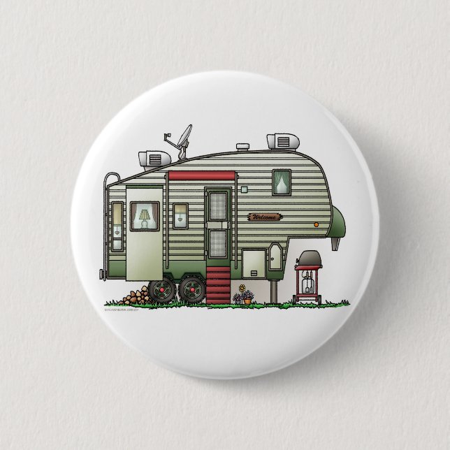 Badge Rond 5 Cm 5ème bouton de pointe de campeur de roue (Devant)