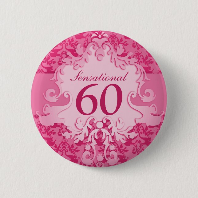 Badge Rond 5 Cm 60 boutons sensationnel/insigne de rose d'éléphant (Devant)