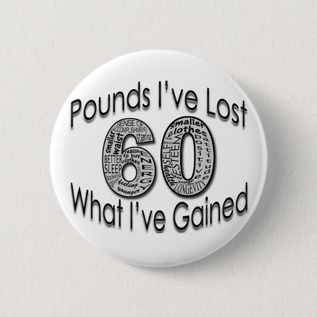Badge Rond 5 Cm 60 livres de bouton perdu (Devant)