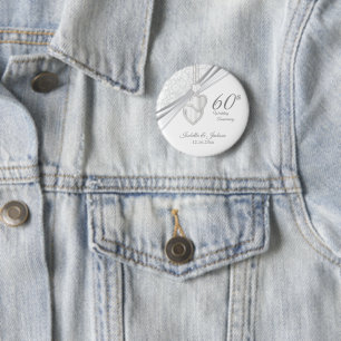 Badge Rond 5 Cm 60e anniversaire de Mariage Design