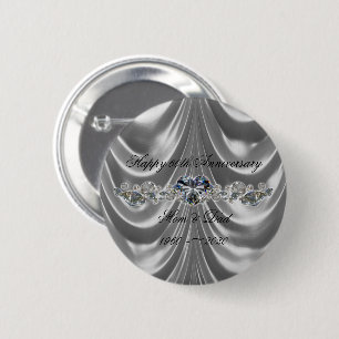 Badge Rond 5 Cm 60e anniversaire du Mariage Diamond Heart