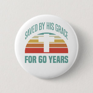 Badge Rond 5 Cm 60e cadeau d'anniversaire pour les chrétiens