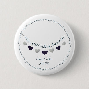 Badge Rond 5 Cm 65e saphir mariage anniversaire épouse