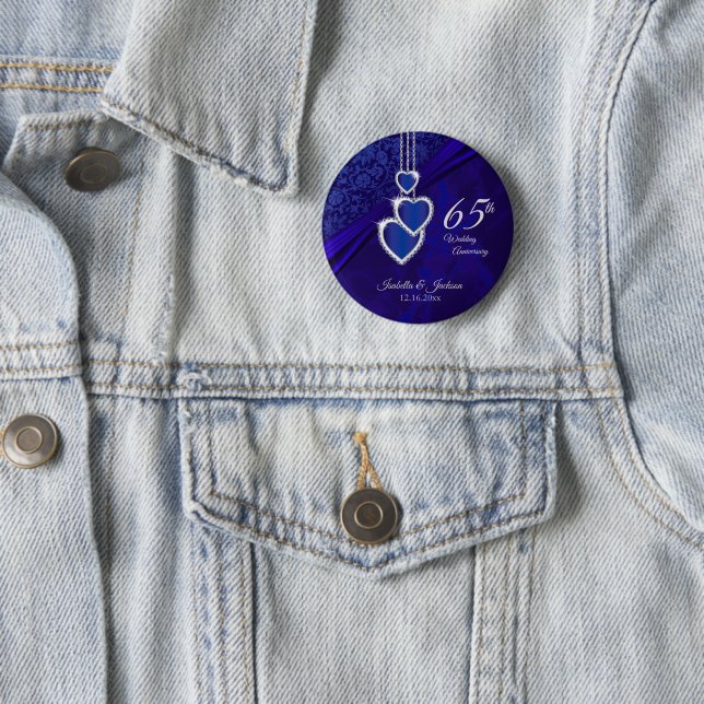 Badge Rond 5 Cm 65ème / 45ème anniversaire de Mariage Design 2 (En situation)