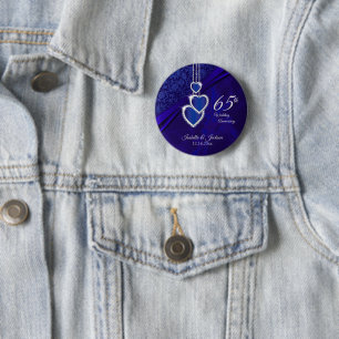 Badge Rond 5 Cm 65ème / 45ème anniversaire de Mariage Design 2