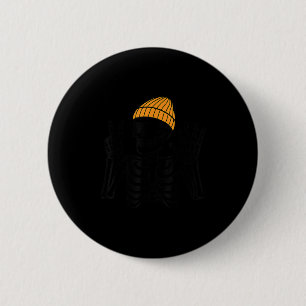 Badge Rond 5 Cm 67 Halloween Squelette de paix Signé Mème amusant