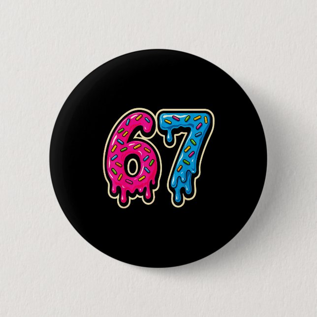 Badge Rond 5 Cm 67 Ice Cream Meme Six Seven  (Devant)