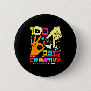 Badge Rond 5 Cm 67 Meme 100 jours d'école Enfants créatifs Enseign