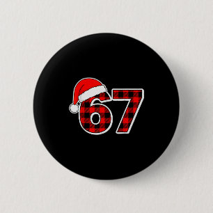 Badge Rond 5 Cm 67 Mème Drôle De Noël À Carreaux Rouges De Noël Py