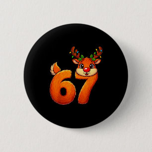 Badge Rond 5 Cm 67 Noël Drôle de Renne Bruh Mème Pyjama Femme