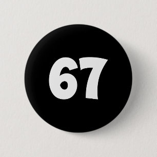 Badge Rond 5 Cm 67 Numéro Soixante-sept Drôle Mème École Adolescen