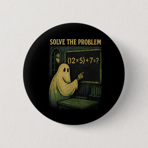 Badge Rond 5 Cm 67 Prof Ghost Halloween Six Seven Mème Brainrot