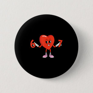 Badge Rond 5 Cm 67 Saint-Valentin Drôle Six Sept Cœur Mignon 6 7 M