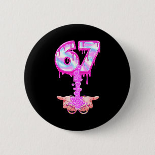 Badge Rond 5 Cm 67 Six Seven 6 7 Mème Saint-Valentin Drôle Femme F