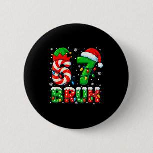 Badge Rond 5 Cm 67 Six Seven Bruh 6 7 Mème Drôle de Noël Santa E