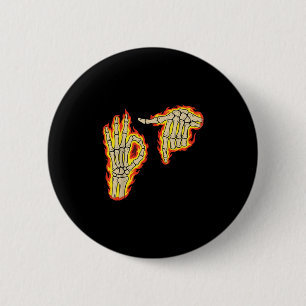 Badge Rond 5 Cm 67 Six Seven Mème Squelette Feu Vintage Rock Party
