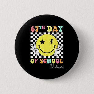 Badge Rond 5 Cm 67e jour de sourire visage 67 Six Sept Mème Gi