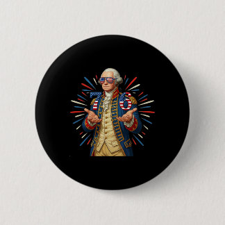 Badge Rond 5 Cm 6-7 7-6 George Washington Sept Six Drôle 4 Juillet