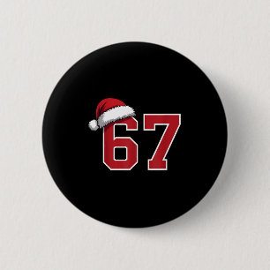 Badge Rond 5 Cm 6 7 Noël 67 Père Noël Six Sept Drôle de Noël B