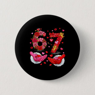Badge Rond 5 Cm 6 7 Six Sept cœurs de la Saint-Valentin Enfants Ga