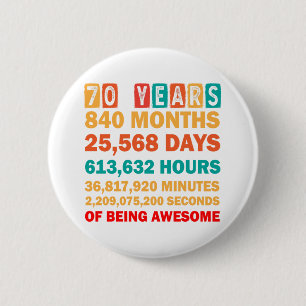 Badge Rond 5 Cm 70e Anniversaire Chemise 70 Ans Cadeaux